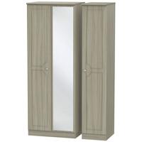 pembroke driftwood triple wardrobe tall with mirror