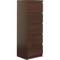 Pello Dark Mahogany Chest of Drawer - 5 Drawer Narrow