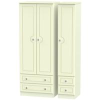 pembroke cream triple wardrobe tall with drawer