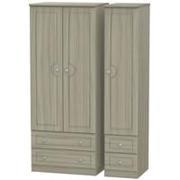 Pembroke Driftwood Triple Wardrobe - with Drawer