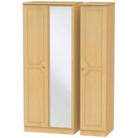 pembroke beech triple wardrobe with mirror