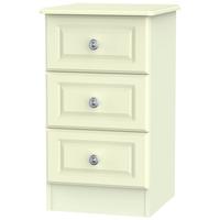 Pembroke Cream Bedside Cabinet - 3 Drawer Locker