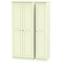 Pembroke Cream Triple Wardrobe - Tall Plain