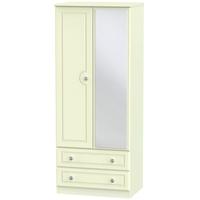 Pembroke Cream Wardrobe - 2ft 6in 2 Drawer with Mirror