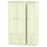 Pembroke Cream Triple Wardrobe - with Drawer