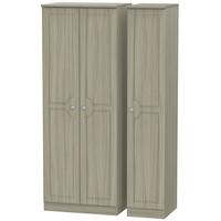 pembroke driftwood triple wardrobe tall plain