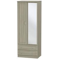 pembroke driftwood wardrobe tall 2ft 6in with 2 drawer and mirror