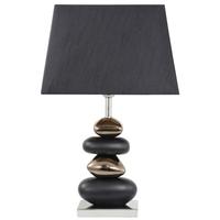 Pebble Black and Gold Table Lamp with Two Tone Black Shade
