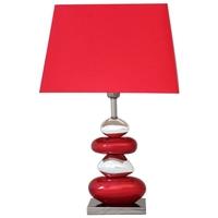 Pebble Red and Chrome Table Lamp with 13inch Red Shade