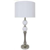Pearl White Table Lamp with Pure White Shade