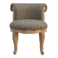 petite upholstered french side chair grey