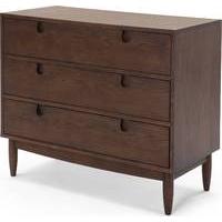 penn compact chest of drawers dark stain ash