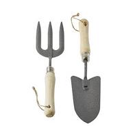 Personalised Fork & Trowel Set, Wood/Steel