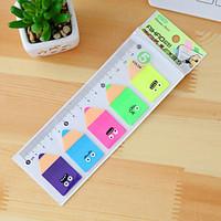 Pencil Design Fluorescent Self-stick Note Set