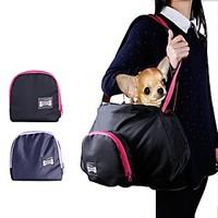 Pet Carrier Bag Black Grey Oxford Portable Folding Pet Carrier Sling Shoulder Backpack Bag for Pets Dogs and Cats