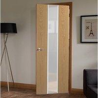 Pescara White and Oak Door - Obscure Glass - Prefinished