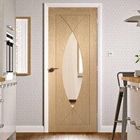 Pesaro Oak Fire Door with Clear Safety Glass