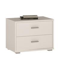 Pearl White 2 Drawer Bedside