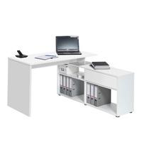 Petra Wooden Corner Computer Desk In Icy White