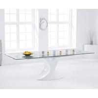 Pearl Extending Glass Dining Table With White High Gloss Base