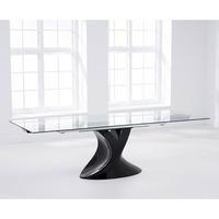 Pearl Extending Glass Dining Table With Black High Gloss Base