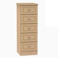 pembroke 5 drawer tallboy chest light oak