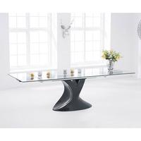 Pearl Extending Glass Dining Table With Grey High Gloss Base