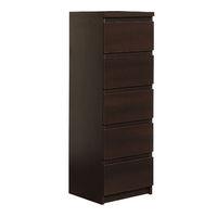 Pello 5 Drawer Narrow Chest Dark Mahogany