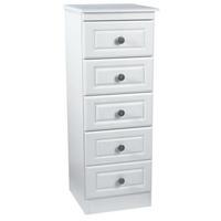 Pembroke 5 Drawer Tallboy Chest White