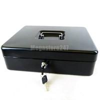 petty metal cash box 12 300mm supplied with 2 keys and removable chang ...