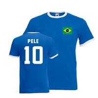 pele brazil ringer tee blue