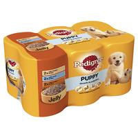 Pedigree Tinned Puppy Food Chicken Poultry and Lamb with Rice in Jelly 6 x 400g