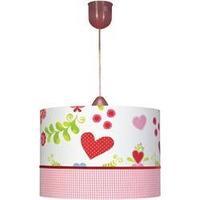 Pendant light Heart HV halogen E27 75 W Waldi Leuchten Herz/Vichy Karo Multi-coloured