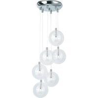 Pendant light HV halogen G4 120 W Brilliant Mystique G19369/15 Chrome, Transparent