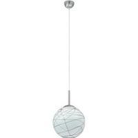 Pendant light Energy-saving bulb E27 60 W Paulmann Giba 66051 Opal, Brown, Nickel (satin)