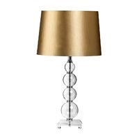 pearl table lamp crystal cut base taupe shade