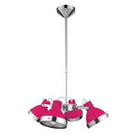 Pendant Light 4 Shade Hot PinkChrome