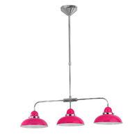 pendant light 3 light hot pinkchrome