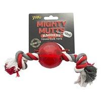 petlove mighty mutts mini ball with rope pack of 3