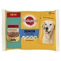 Pedigree Pouch Jelly Senior Chicken & Beef 4x100g (Pack of 13)