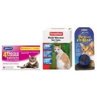 Pet Connection Long Lasting Flea, Tick & Worming Kit (for all cats >6m old) (Flea and Worm kit + Waterproof Flea Collar)