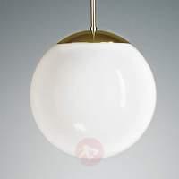 pendant light with opal sphere 40 cm brass