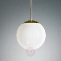 pendant light with opal sphere 20 cm brass