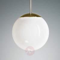 pendant light with opal sphere 35 cm brass