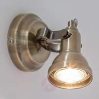 perseas led wall spotlight antique brass