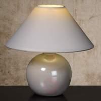 Pearl white Faro table lamp with cotton shade