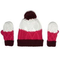 peter storm girls hat and glove set pink pink