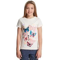 peter storm girls butterfly t shirt cream