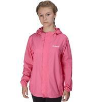 peter storm girls hooded packable waterproof jacket pink