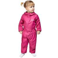 peter storm girls waterproof suit pink